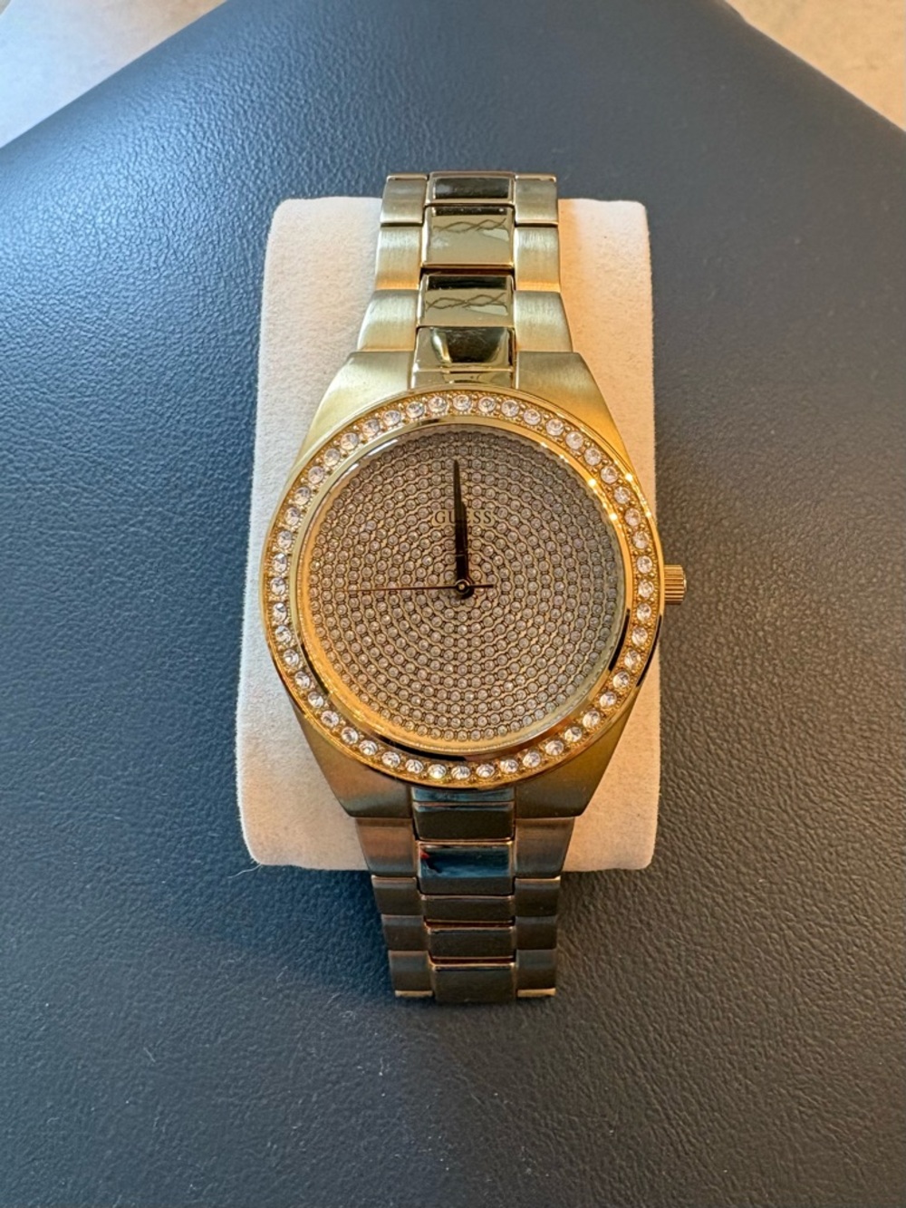 Guess Gold Crystal Pavé Dial Metal Bracelet Watch